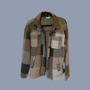 Maurices Women's Plaid Shirt Jacket - Black, Gray, Brown